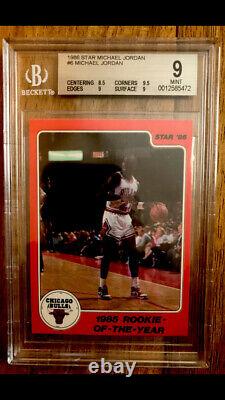 Michael Jordan 1986 Star #6 1985 Rookie Of The Year Bgs 9 Bulls Goat