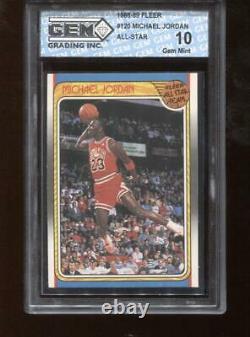 Michael Jordan 1988-89 Fleer #120 All-Star Chicago Bulls GEM MINT 10
