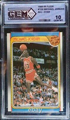Michael Jordan 1988-89 Fleer #120 All-Star MVP Chicago Bulls GEM, GEM MINT 10
