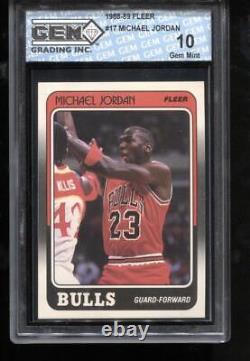 Michael Jordan 1988-89 Fleer #17 3rd Year Chicago Bulls GEM MINT 10