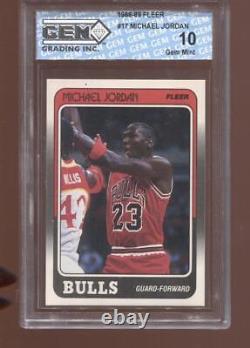 Michael Jordan 1988-89 Fleer #17 HOF Chicago Bulls GEM MINT 10