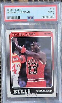 Michael Jordan 1988-89 Fleer Basketball #17 Psa 9 Mint Bulls Hof