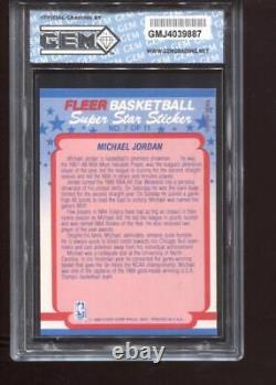 Michael Jordan 1988-89 Fleer Sticker #7 Chicago Bulls GEM MINT 10