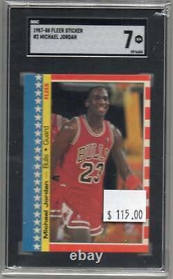 Michael Jordan 1988-99 Fleer Sticker #2 Bulls SGC 7