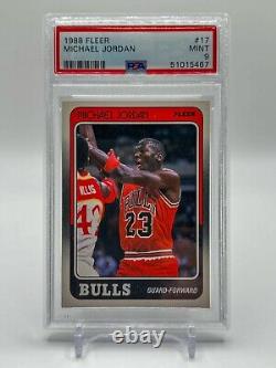 Michael Jordan 1988 Fleer Basketball #17 Chicago Bulls HOF PSA 9 Mint