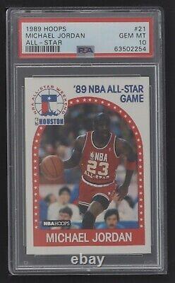 Michael Jordan 1989 Hoops All Star #21 PSA 10 GEM MINT Basketball Card RARE