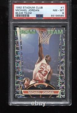 Michael Jordan 1992-93 Stadium Club Beam Team #1 Chicago Bulls PSA 8
