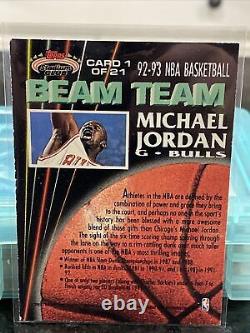 Michael Jordan 1992-93 Topps Stadium Club #1 Members Only Beam Team Bulls Hof