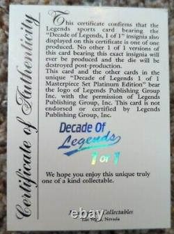 Michael Jordan 1992 Decade of Legends NSCC C14 Card 1/1 One of One Certificate