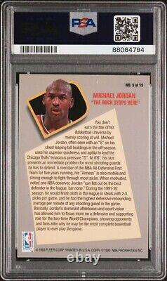 Michael Jordan 1992 Fleer Total D #5 Chicago Bulls NBA Basketball PSA 8 NM-MT