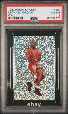 Michael Jordan 1992 Panini Sticker # 102 PSA 8