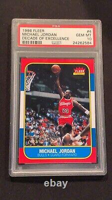 Michael Jordan 1996 Fleer #4 Decade of Excellence PSA 10 Gem Mint