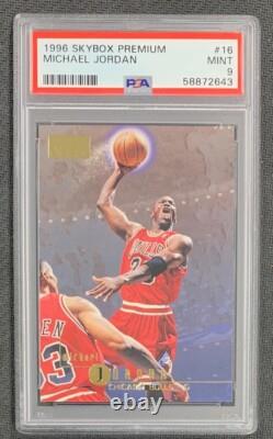Michael Jordan 1996 Skybox Premium Basketball Card #16 Graded PSA 9