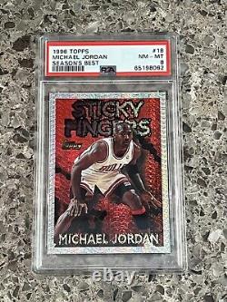 Michael Jordan 1996 Topps Season's Best #18 Sticky Fingers HOF PSA 8 NM-MT