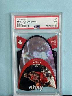 Michael Jordan 1997 SPx DIE-CUT GOLD #5 PSA 7 NM