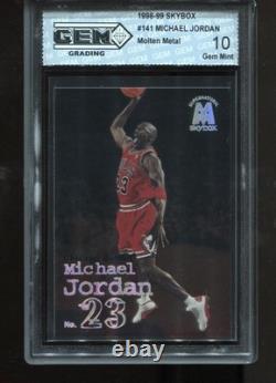 Michael Jordan 1998-99 Skybox Molten Metal #141 NBA Chicago Bulls GEM MINT 10