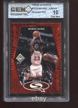 Michael Jordan 1998-99 UD Choice RED #SQ30 Starquest Chicago Bulls GEM MINT 10