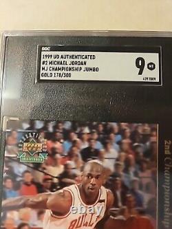 Michael Jordan 1999 Upper Deck Authenticated #2 Numbered /#300 Gold Jumbo (RARE)