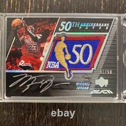 Michael Jordan 2007-08 Upper Deck Black 50th anniversary patch Auto 31/50 NBA