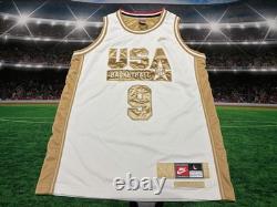 Michael Jordan #9 USA Basketball Dream Team Olympics Jersey White/Gold Large