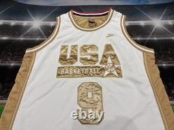 Michael Jordan #9 USA Basketball Dream Team Olympics Jersey White/Gold Large