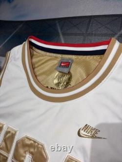 Michael Jordan #9 USA Basketball Dream Team Olympics Jersey White/Gold Large
