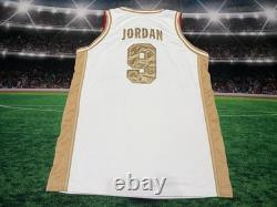 Michael Jordan #9 USA Basketball Dream Team Olympics Jersey White/Gold Large