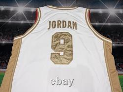Michael Jordan #9 USA Basketball Dream Team Olympics Jersey White/Gold Large