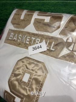 Michael Jordan #9 USA Basketball Dream Team Olympics Jersey White/Gold Large