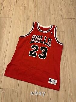 Michael Jordan Authentic Bulls Red Away Jersey NBA Champion