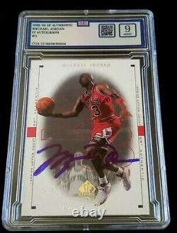 Michael Jordan Autograph 1998-99 SP Authentic #5 On Card COA Auto 9 Mint