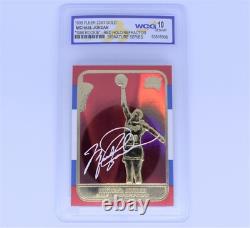 Michael Jordan Autograph Red Holo Refractor NBA Bulls Grade 10 Gem Mint