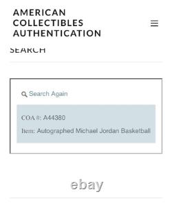 Michael Jordan Autographed Basketball WithCertified Of Authenticity