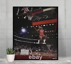 Michael Jordan Autographed Bulls Scoreboard Dunk 20 x 24 Photograph UDA