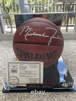 Michael Jordan Autographed NBA Basketball With Display Case Signed Spalding Auto