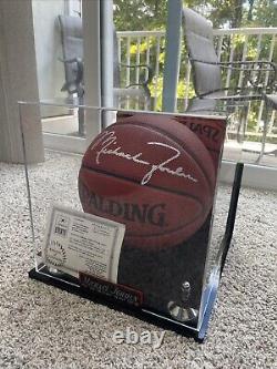 Michael Jordan Autographed NBA Basketball With Display Case Signed Spalding Auto