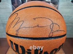 Michael Jordan Autographed Wilson Basketball UDA BAD35933 with Display Case WOW