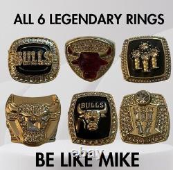 Michael Jordan -Bulls Championship 6 Ring Set With Wooden Display Box