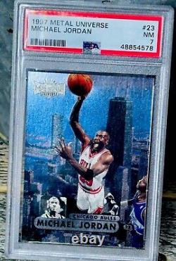 Michael Jordan Card PSA GRADED TOUGH 90's METAL HOLO FOIL RARE BULLS JERSEY #23