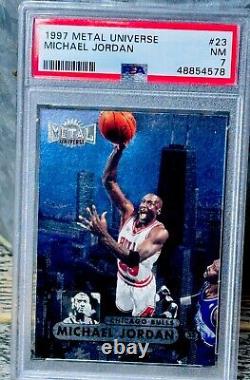 Michael Jordan Card PSA GRADED TOUGH 90's METAL HOLO FOIL RARE BULLS JERSEY #23