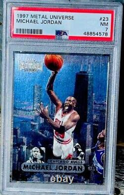 Michael Jordan Card PSA GRADED TOUGH 90's METAL HOLO FOIL RARE BULLS JERSEY #23