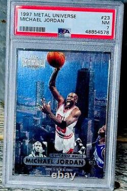 Michael Jordan Card PSA GRADED TOUGH 90's METAL HOLO FOIL RARE BULLS JERSEY #23