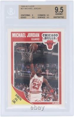 Michael Jordan Chicago Bulls 1989-90 Fleer #21 BGS Authenticated 9.5 Card