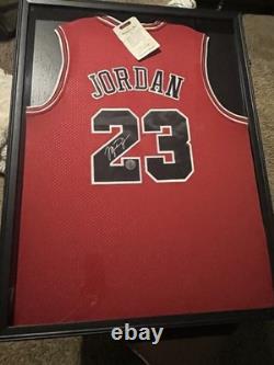 Michael Jordan Chicago Bulls #23 Signed Framed Basketball Jersey Autograph