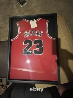 Michael Jordan Chicago Bulls #23 Signed Framed Basketball Jersey Autograph
