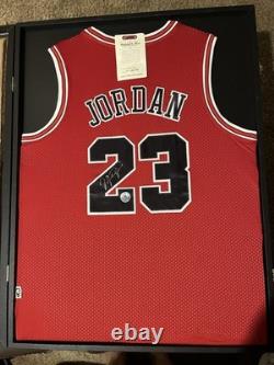 Michael Jordan Chicago Bulls #23 Signed Framed Basketball Jersey Autograph