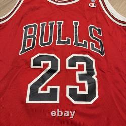 Michael Jordan Chicago Bulls Champion Authentic Jersey 48 L NBA Vtg 90s Stitched