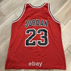 Michael Jordan Chicago Bulls Champion Authentic Jersey 48 L NBA Vtg 90s Stitched