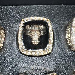 Michael Jordan Chicago Bulls Championship 6 Ring Set With Wooden Display Box