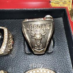 Michael Jordan Chicago Bulls Championship 6 Ring Set With Wooden Display Box